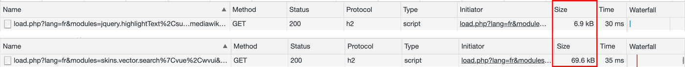 A comparison between the legacy search payload and the new search payload.